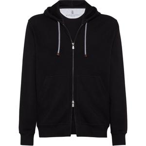 Brunello Cucinelli Застегивающаяся на молнию худи со шнурком, Black