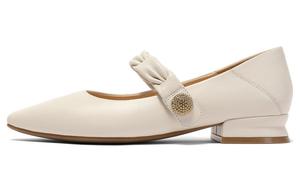 Туфли Мэри Джейн на блочном каблуке женские BELLE, экрю