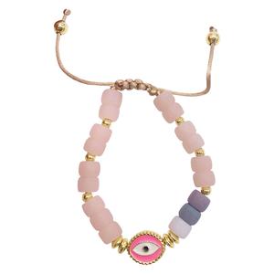 Браслет-боло с розовой эмалью Adornia Evil Eye, золото Adornia, Multi