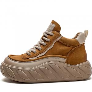 Кеды, скейтборд обувь женская высокая Mata, коричневый