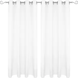 Штора на люверсах 140x225 см (ширина x длина) белого цвета, непрозрачная штора, штора на люверсах во многих вариациях