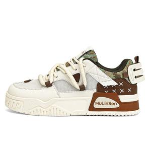 Нескользящие и износостойкие легкие низкие мужские кроссовки Mulinsen, Beige Black