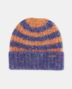 Вязаная шапка в полоску Jo & Mr. Joe, синий