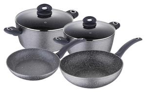 Набор кастрюль 6 шт., серо-черный