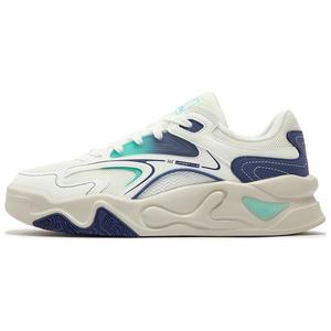 Антискользящие износостойкие низкие скейтерские кроссовки мужские бело-синие 361°, Feather White/Midnight Blue