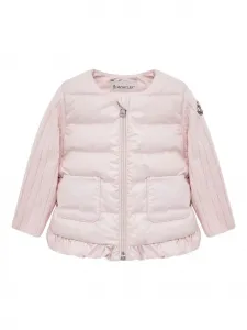Стеганая куртка с оборками Moncler Enfant, розовый