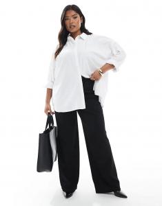 Широкие брюки Vero Moda Curve со складками спереди, черного цвета