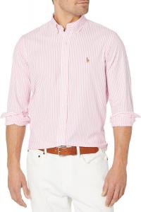 Рубашка мужская POLO RALPH LAUREN Classic Fit, хлопок с эластаном, Pink