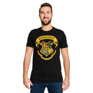 Гарри Поттер - футболка с гербом Хогвартса черная