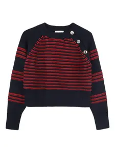 Укороченный свитер в полоску SONIA RYKIEL ENFANT, синий