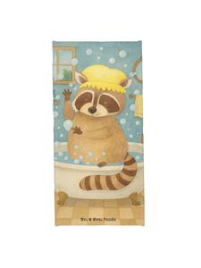 Mr. & Mrs. Panda Полотенце для душа с изображением енота, без надписи, пастельно-желтого цвета