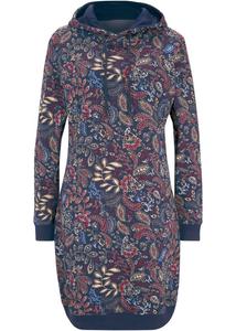 Толстовое платье с принтом длинные рукава John Baner Jeanswear, синий