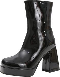 Женские ботильоны на платформе с утепленной подкладкой, квадратным носком и массивным каблуком, на молнии XIEPP, Black