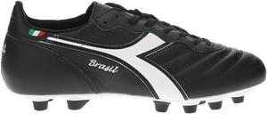 Футбольные бутсы Diadora Mens Brasil Italy Og Light Plus с многоуровневой полиуретановой подошвой для твердого грунта, черные