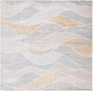 Ковер SAFAVIEH, 201 x 201 см, Skyler Collection, Grey Beige & Gold, современный абстрактный дизайн, без линьки и простой в уходе, идеален для помещений с высокой проходимостью в гостиной, спальне (SKY514F)