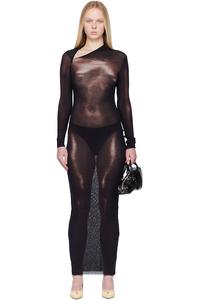 Jean Paul Gaultier Длинное платье-макси «The Long Body Dust» черно-бордового цвета