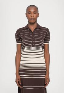 Поло Faithfull the brand SABLE SHIRT, Brown/Beige/Brown