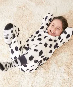 Детская пушистая флисовая пижама, пижама с длинными рукавами, домашняя одежда, коллекция осень/зима 2025 Devirock, цвет 007-Animal-Off White