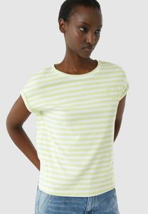 Футболка с принтом GESTREIFTES MIT ÜBERSCHNITTENEN SCHULTERN UND DETAIL comma casual identity, светло-зеленый