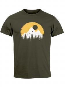 Neverless Футболка 'Mountains' в зеленом цвете