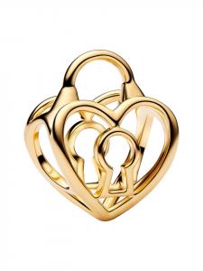 Pandora Подвеска в виде ажурного сердца золотистого цвета