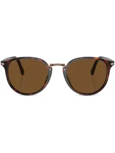 Солнцезащитные очки в круглой оправе Persol, коричневый