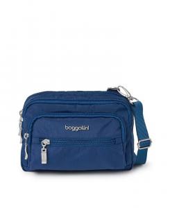 Сумка через плечо с тройной молнией Baggallini, синий