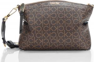 Женская сумка-тоут Calvin Klein Cypress 2 в 1 с застежкой-молнией и кроссбоди, Brown/Khaki/Black