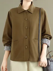 Женская верхняя одежда: куртка в клетку на подкладке Doux Belle, цвет Khaki