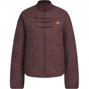 Пуховик женский Adidas, красный коричневый/золотой