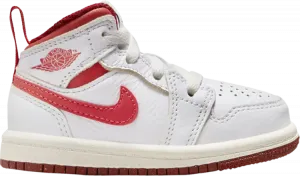 Кроссовки Air Jordan 1 Mid SE TD 'White Dune Red', белый