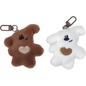 Милый медвежонок с кривой головой кукла брелок плюшевый кулон высота 7см ROUERXIONG, темно-коричневый