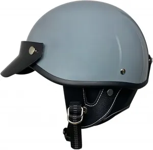 Полушлем, шлем-полуоболочка, шлем в стиле ретро, ​​шлем-полуоболочка, шлем для мопеда, сертифицированный по стандартам DOT и ECE, шлем для круизера, чоппера, скутера, велосипеда, съемный моющийся комбинезон HINSD, Grau