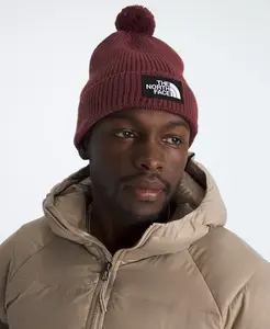 Мужская шапка-бини с логотипом и помпоном The North Face, коричневый