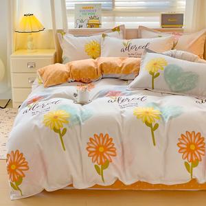AVIVI Комплект постельного белья 2.0м, 4 предмета, пододеяльник 200x230 см, цвет Sunflower Blooms