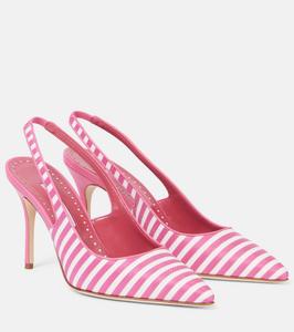 Allurafia 90 полосатые лодочки slingback Manolo Blahnik, 977B Ywov/6724 Bpnk