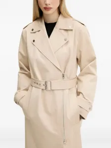 Пальто на молнии с поясом HUGO, нейтральный