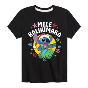 Футболка с рисунком Lilo &amp; Stitch для мальчиков 8–20 лет mele kalikimaka Disney, черный