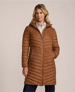 Женская утепленная куртка Wanderweight Packable Down Lands' End, коричневый