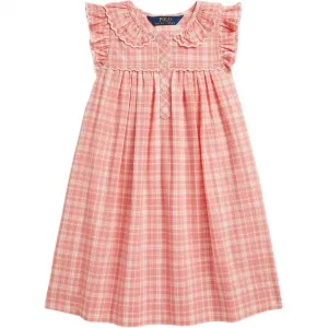 Детское платье с круглым вырезом, средней длины Polo Ralph Lauren, розовый