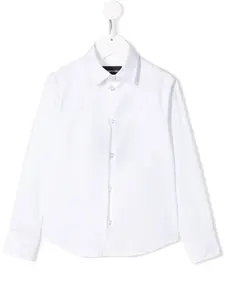 Рубашка с вышитым логотипом Emporio Armani Kids, белый