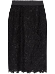 Юбка миди с кружевными вставками Dolce & Gabbana, черный