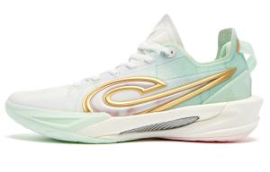 QIAODAN Баскетбольные кроссовки Fang Ci RISE 2.0 мужские низкие Jordan, белые/фарфорово-зеленые