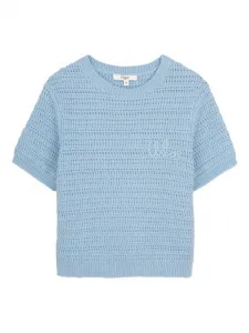 Свитер с вышитым логотипом Chloé Kids, синий