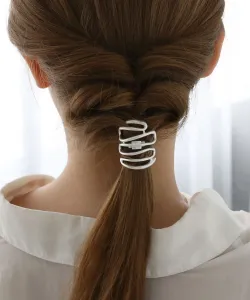 Металлическая резинка для волос с рисунком в виде линии Colleca La, цвет Silver