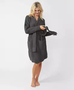 Уютный ребристый кардиган-халат SUNDAY CITIZEN, серый