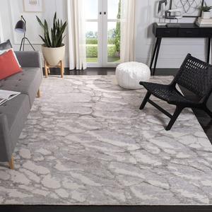 Ковер SAFAVIEH, 183 x 183 см, Restoration Vintage Collection, Purple & Ivory, ручной работы, современный абстрактный, шерсть и вискоза, идеально для помещений с высокой проходимостью в гостиной, спальне (RVT112V)