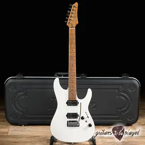 Гитара Ibanez AZ2402 Prestige HH с жареным кленовым грифом и чехлом - Перламутрово-белая матовая