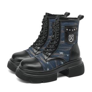 Ботинки Mid Calf Martin для женщин FOXER, синий/черный