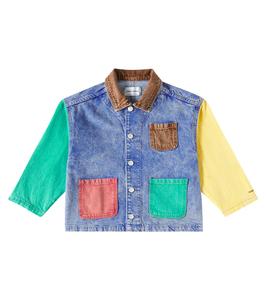 Джинсовая куртка с цветными блоками Bobo Choses, разноцветный